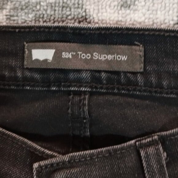 Levi’s 524 Women’s Superlow Skinny Jeans Size 25 Black Denim - Picture 3 of 8